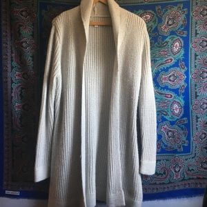 Long oatmeal colored cardigan